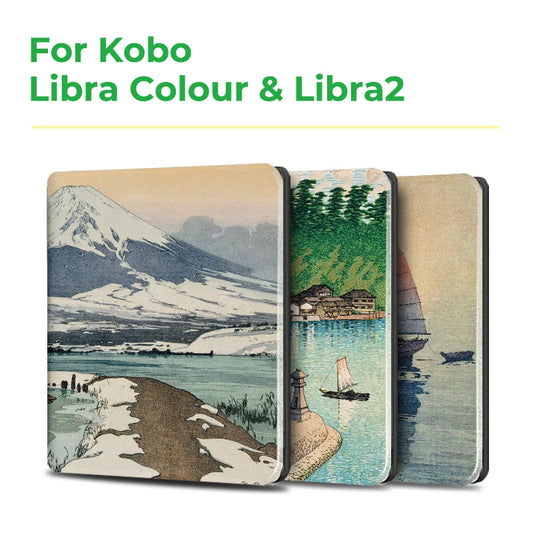 for Kobo Libra Colour and Kobo Libra2 Protective cover 7-inch Auto Sleep Wake function E-book Case with patterns
