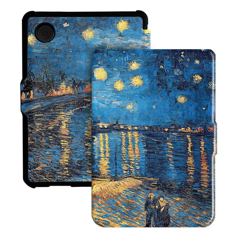 For Kobo Clara Colour BW Protective cover 6-inch Auto Sleep Wake function E-book Case with painted patterns