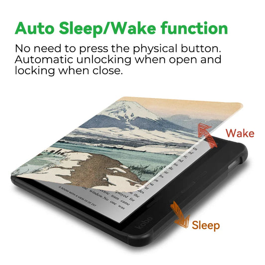 for Kobo Libra Colour and Kobo Libra2 Protective cover 7-inch Auto Sleep Wake function E-book Case with patterns