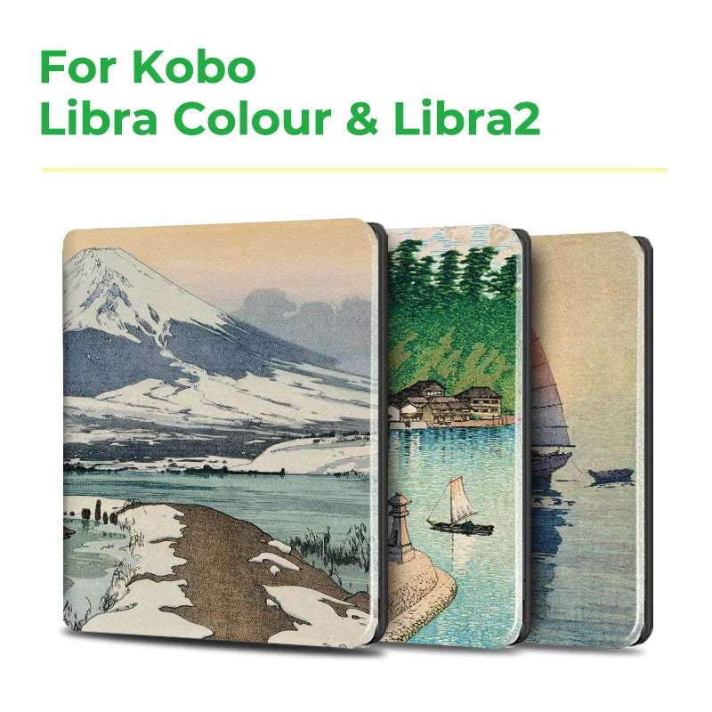 for Kobo Libra Colour and Kobo Libra2 Protective cover 7-inch Auto Sleep Wake function E-book Case with patterns